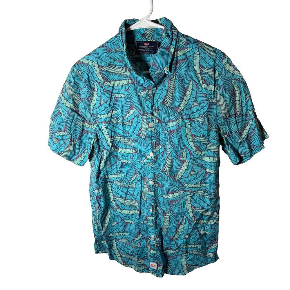 Vineyard Vines Shirt Men's Small Floral Slim Fit Murray Button Down Casual